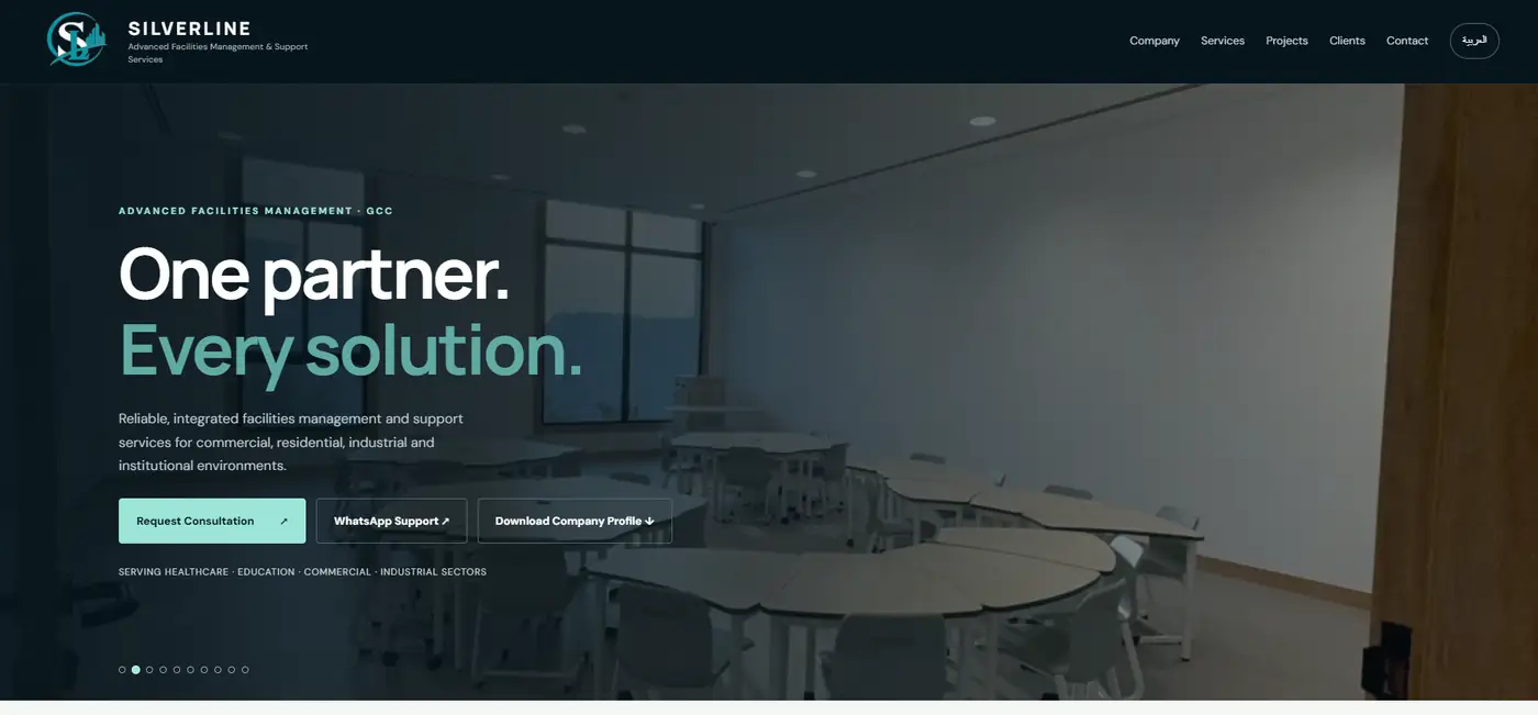 Silverline homepage designed by Nisora Digital